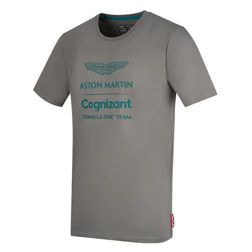 Aston Martin Cognizant F1 Mens Lifestyle Logo Grey T-Shirt 2022