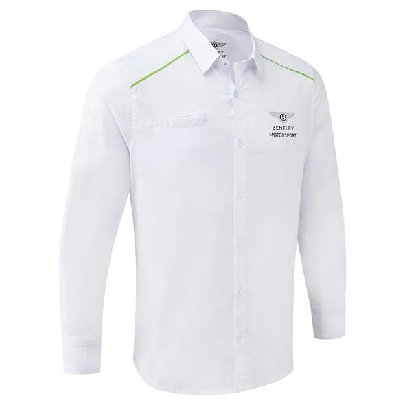 Bentley Motorsports F1 Team Mens Long Sleeve Button Up White Shirt