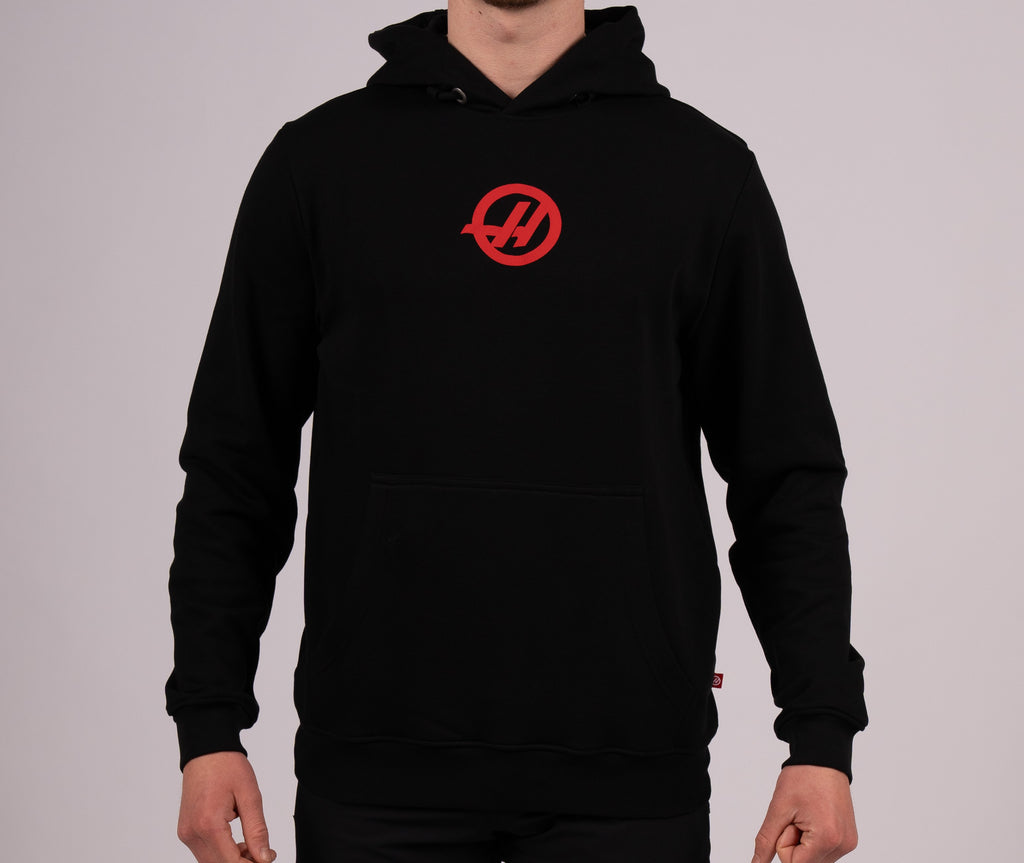 Haas F1 Team Mens Blackout Midnight Black Hoodie