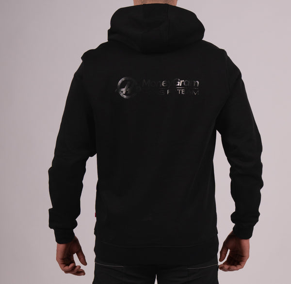 Haas F1 Team Mens Blackout Midnight Black Hoodie