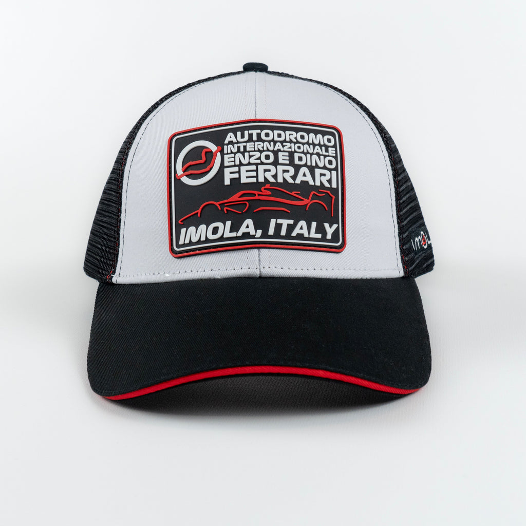 Imola Circuit Logo Rubber Patch Unisex White and Black Hat
