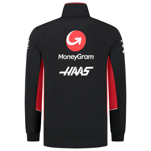 Haas F1 Team Mens Zip Fitted Black Sweater