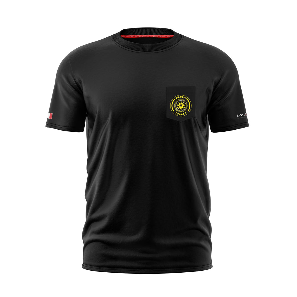 Imola Circuit Box Box Box Men's Black Pocket T-Shirt
