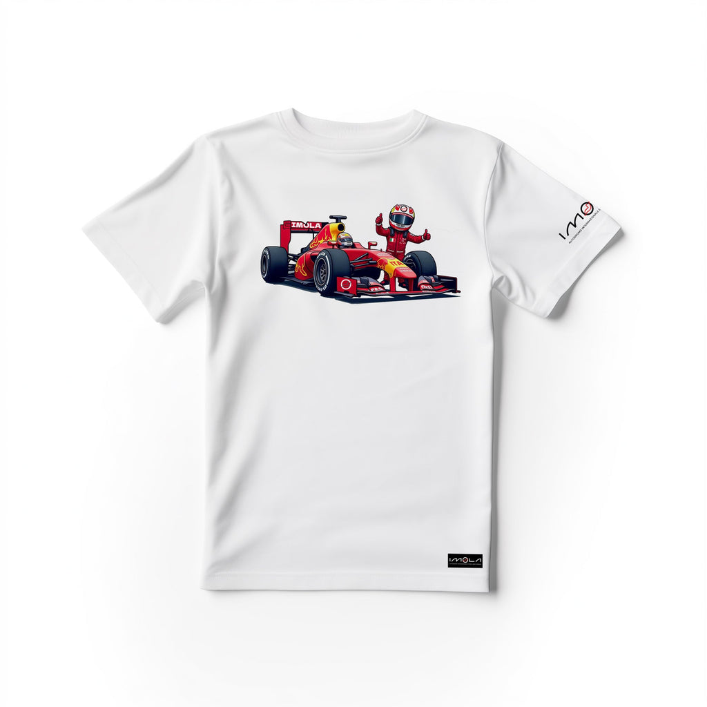 Imola Circuit Formula One Car art Kid's White T-Shirt