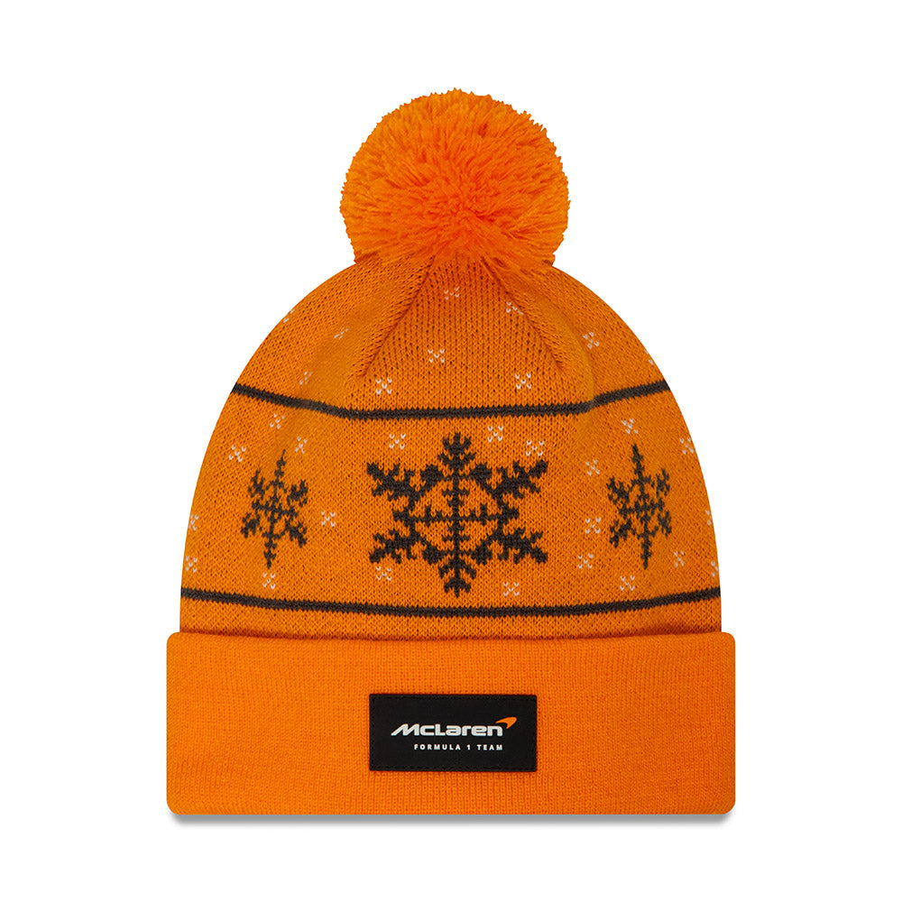 McLaren F1 New Era Limited Edition Unisex Snowflake Bobble Orange Beanie