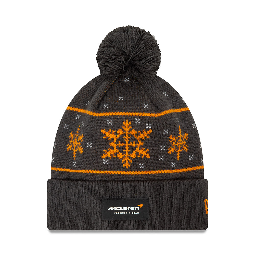 McLaren F1 New Era unisex Snowflake Bobble Grey Beanie