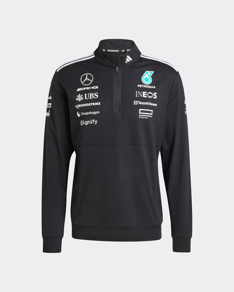 Mercedes AMG Petronas F1 Team x Adidas Mens 2025 Team Quarter Zip Black