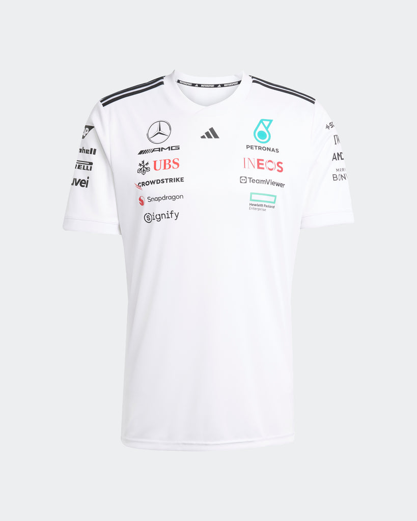 Mercedes AMG Petronas F1 Team x Adidas Mens White T-shirt 2025