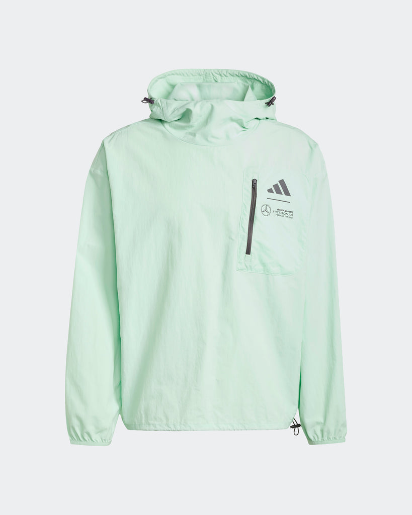 Mercedes AMG Petronas F1 Team x Adidas Mens Premium Woven Windbreaker Green