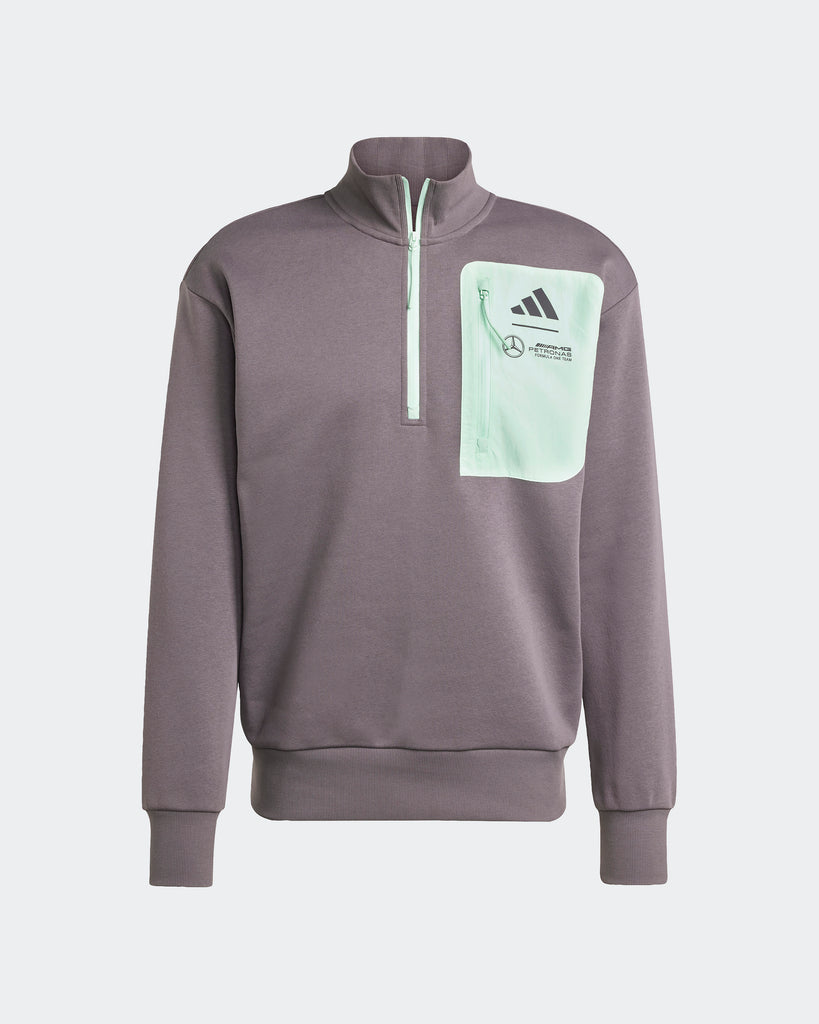 Mercedes AMG Petronas F1 Team x Adidas Mens Premium Woven Fleece Top Grey