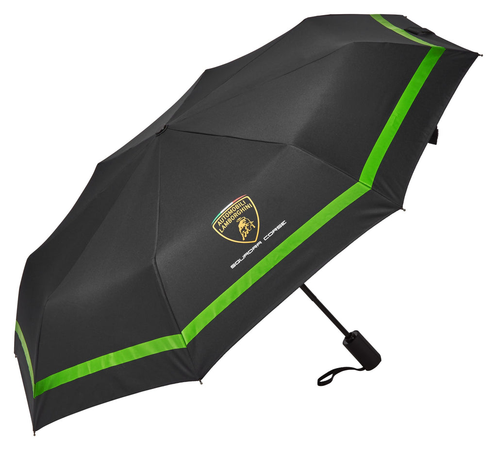 Automobili Lamborghini Squadra Corse Black and Green Compact Umbrella