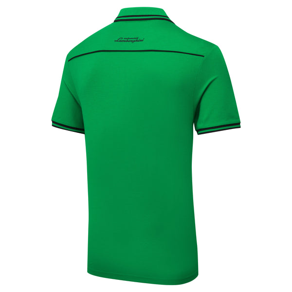 Automobili Lamborghini Squadra Corse Men's Green Travel Polo Shirt