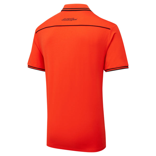 Automobili Lamborghini Squadra Corse Men's Orange Travel Polo Shirt