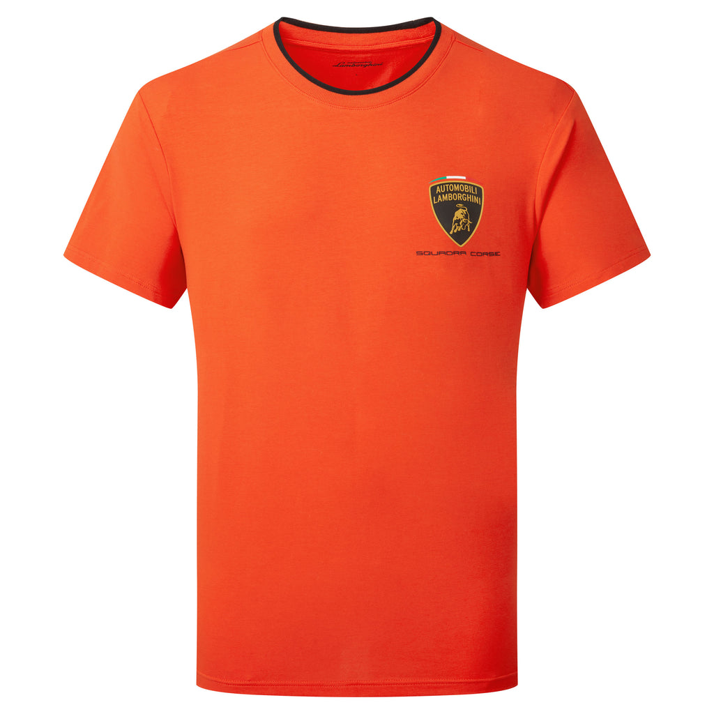 Automobili Lamborghini Squadra Corse Mens Travel Orange T-Shirt