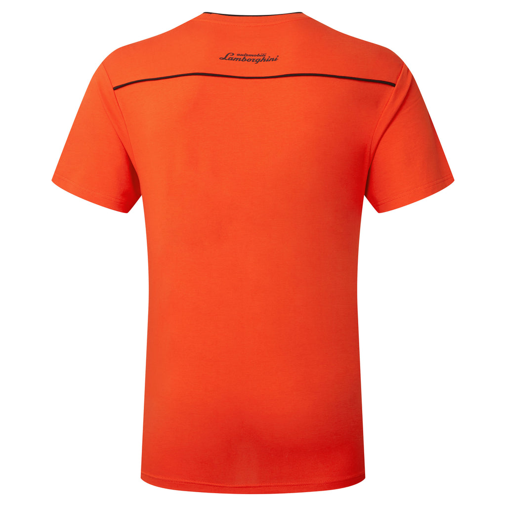 Lamborghini ランボルギーニ Tシャツ オレンジ 半袖 Automobili Lamborghini Squadra Corse Mens Travel Orange T