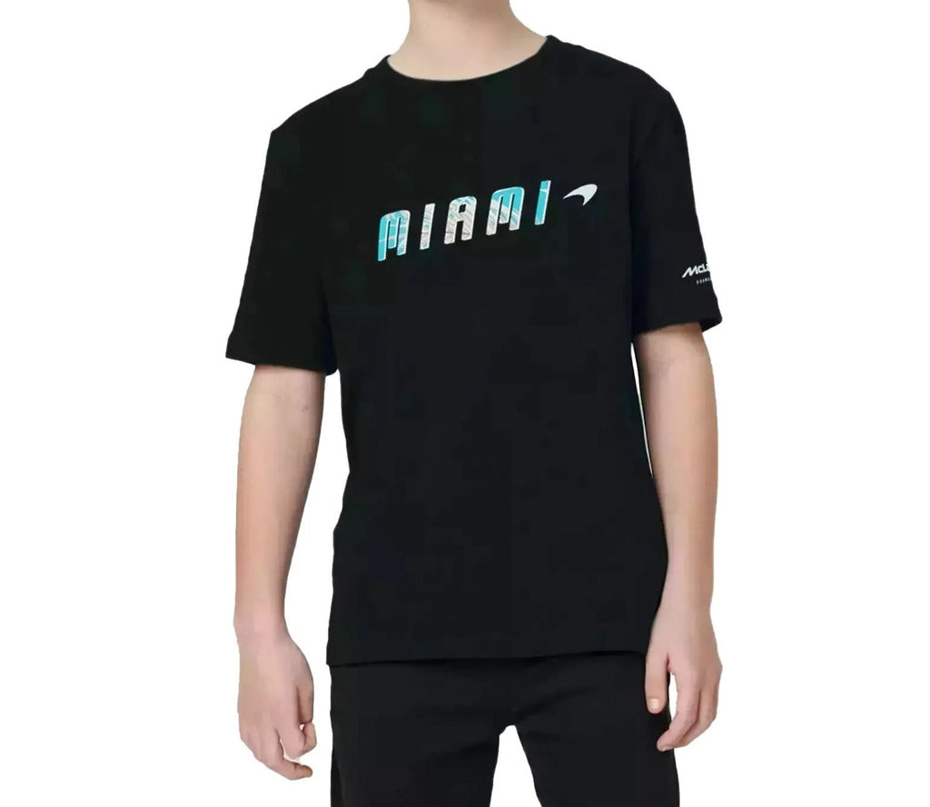 McLaren Racing F1 Junior Miami Miami Palm Graphic Black T-Shirt