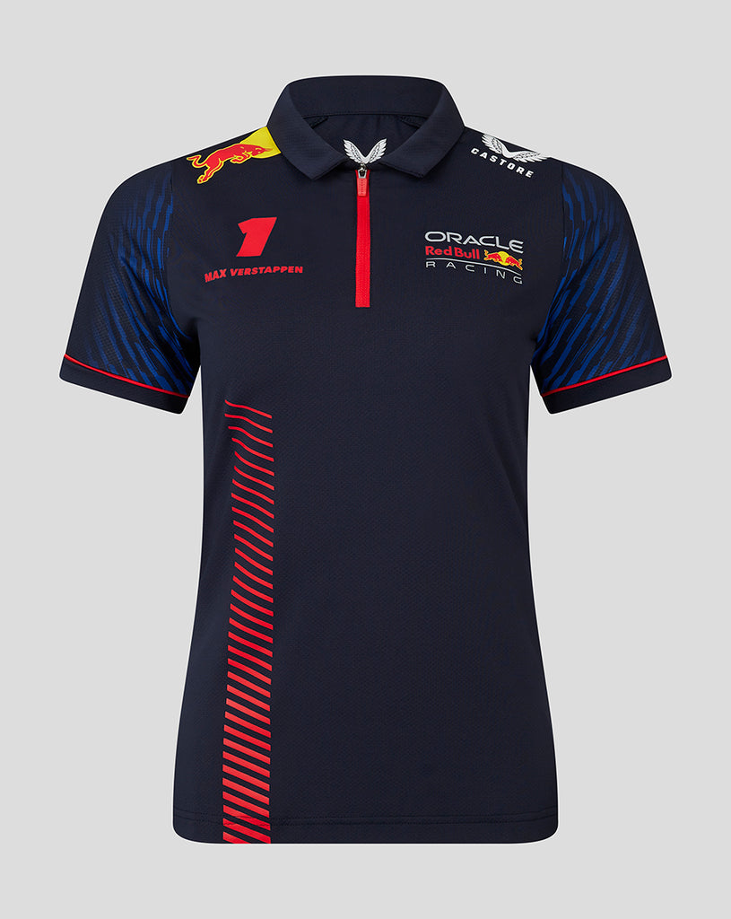 Red Bull Racing F1 Driver Max Verstappen Womens Polo Night Sky Blue Shirt