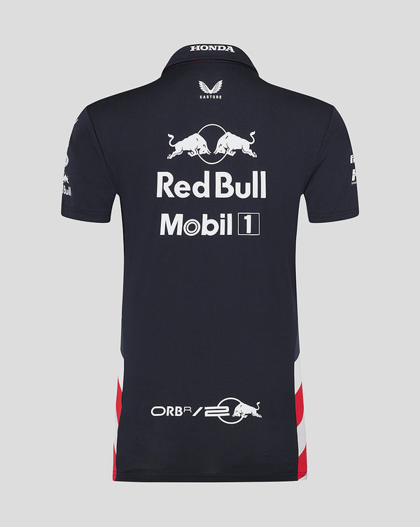 Red Bull Racing F1 Team Womens Short Sleeve America Race Night Sky Blue Polo Shirt