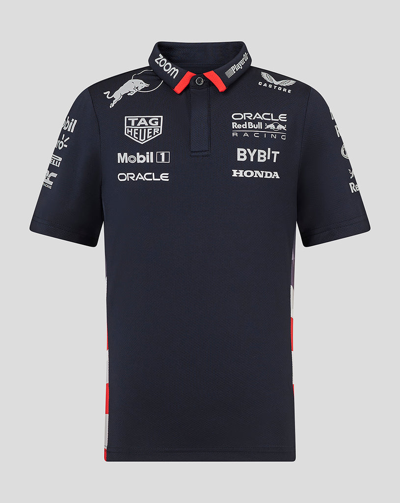 Red Bull Racing F1 Team Junior Short Sleeve America Race Night Sky Blue Polo Shirt