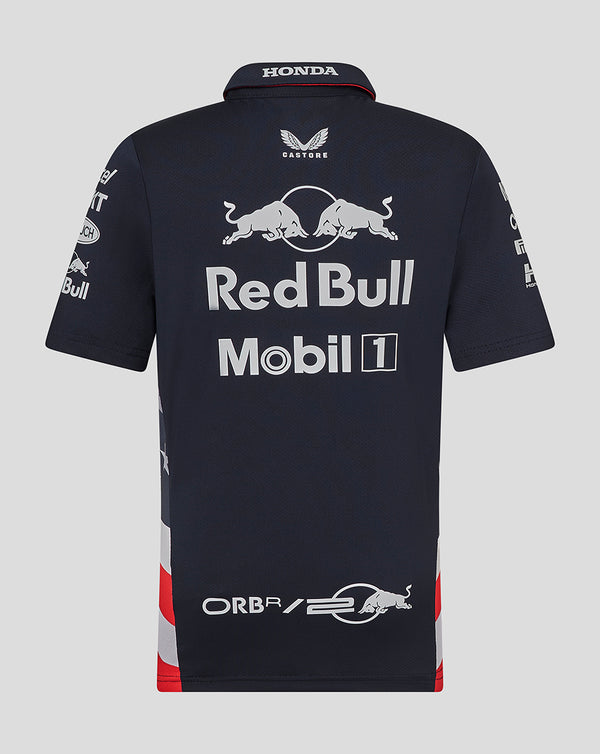 Red Bull Racing F1 Team Junior Short Sleeve America Race Night Sky Blue Polo Shirt