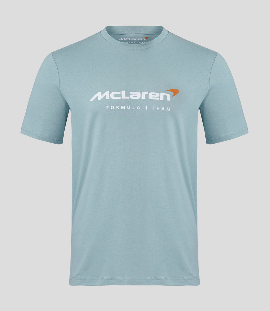 McLaren F1 Official Team Mens Team Core Essentials Cloud Blue / Papaya / Phantom T-Shirt