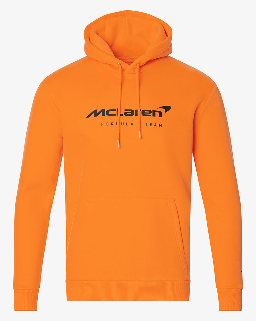 McLaren F1 Official Team Team Core Essentials Cloud Blue / Papaya / Phantom / Sweat à capuche noir pour hommes