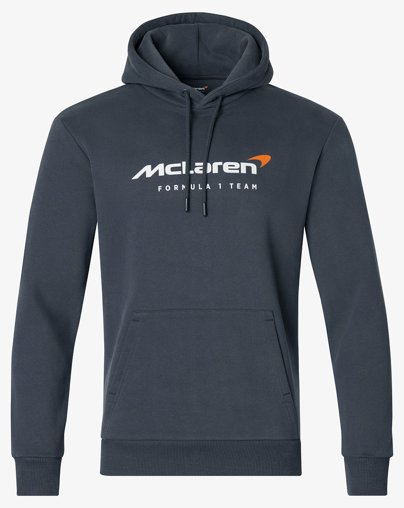 McLaren F1 Official Team Mens Team Core Essentials Cloud Blue / Papaya / Phantom / Black Hoodie