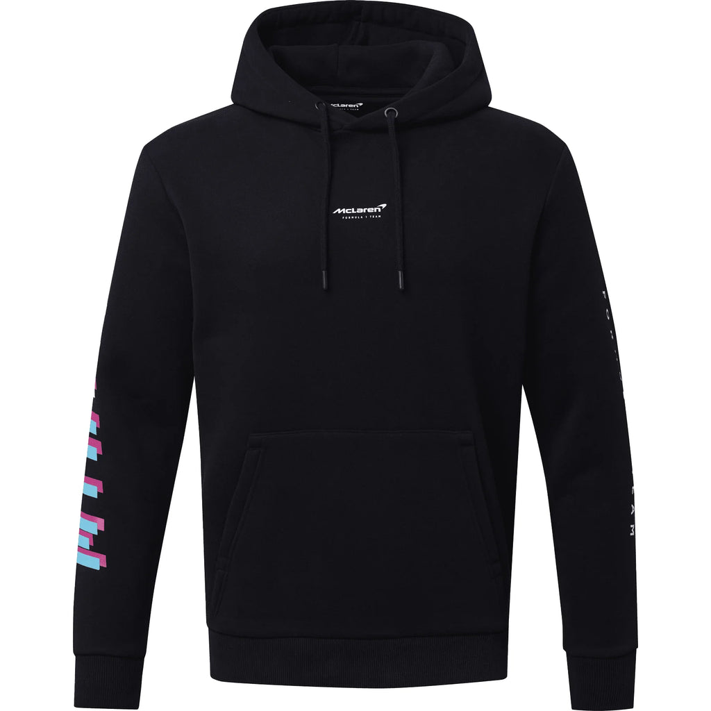 McLaren F1 Mens Miami Neon Logo Black Hoodie