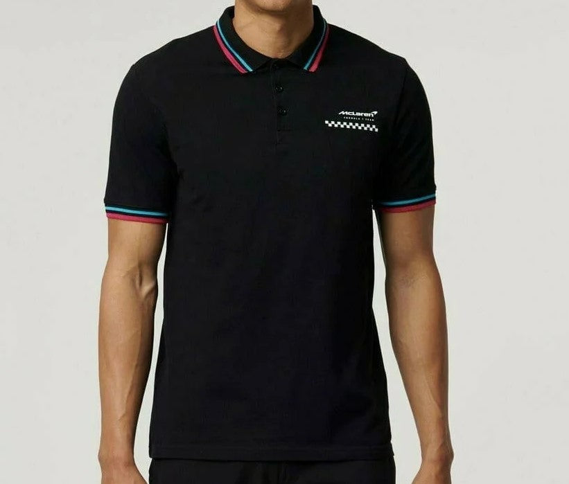 McLaren F1 Mens Miami Graphic Black Polo Shirt