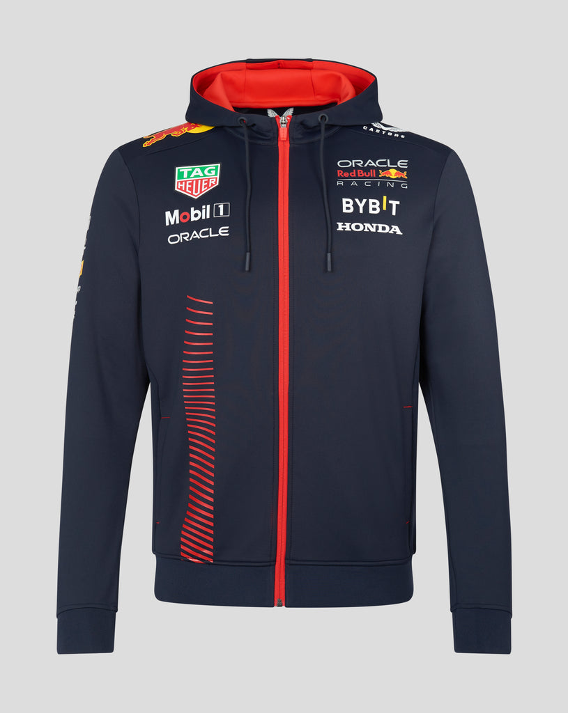 Sweat à capuche zippé Oracle Red Bull Racing F1 pour hommes, bleu ciel nocturne 