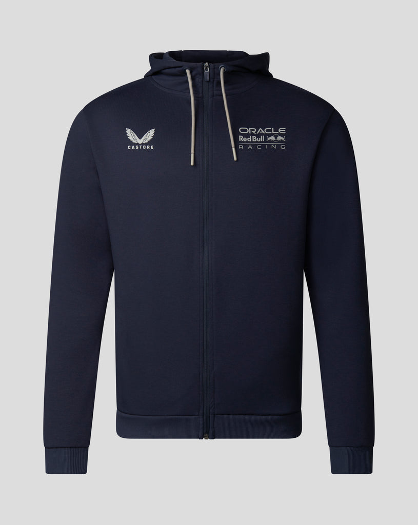 Sweat à capuche zippé Oracle Red Bull Racing F1 pour hommes, style de vie, flamme écarlate/bleu ciel nocturne 