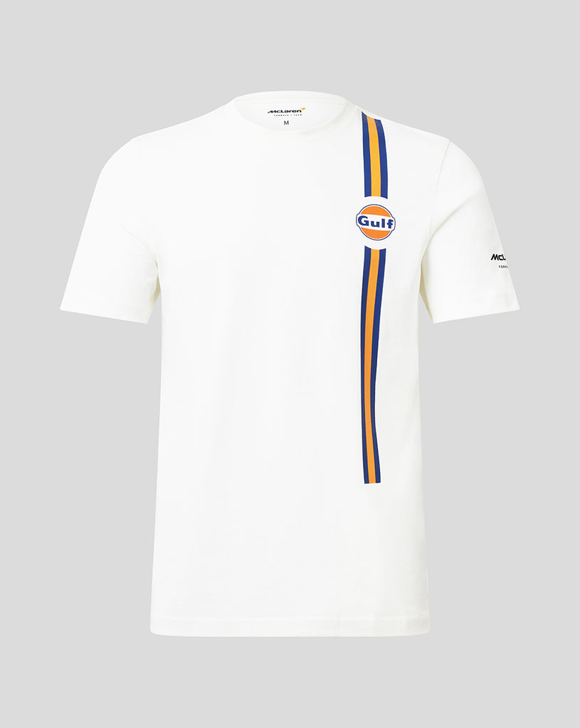 McLaren Racing F1 Gulf Mens Stripe Snow White T-shirt