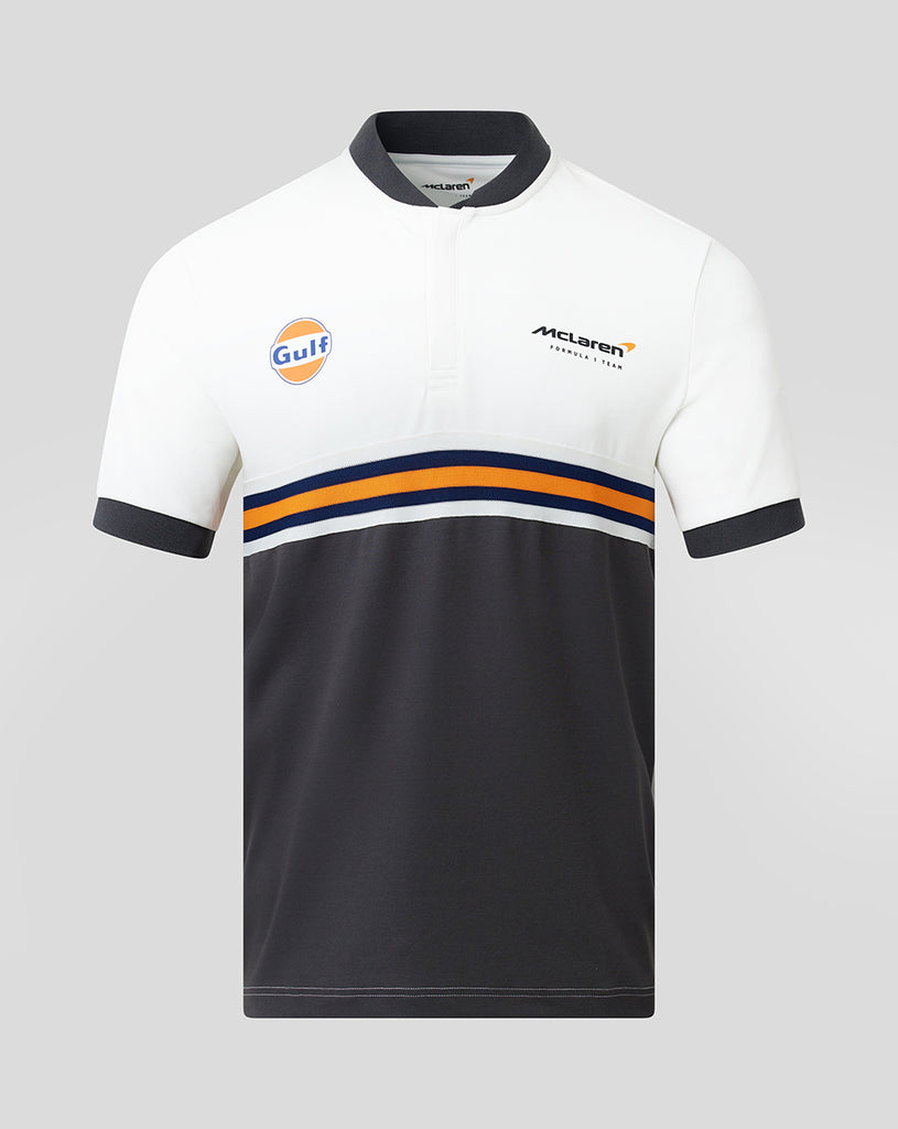 McLaren Racing F1 Gulf Mens Polo Snow White Shirt