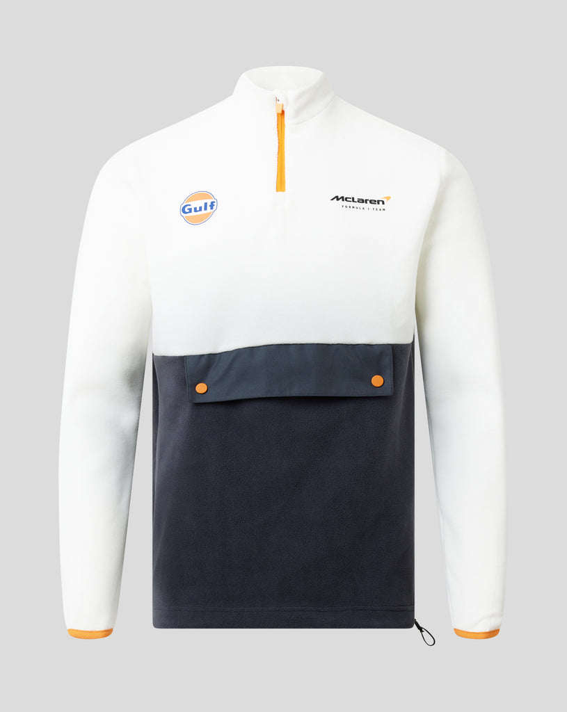 McLaren Racing F1 Gulf Mens White Quarter Zip Fleece