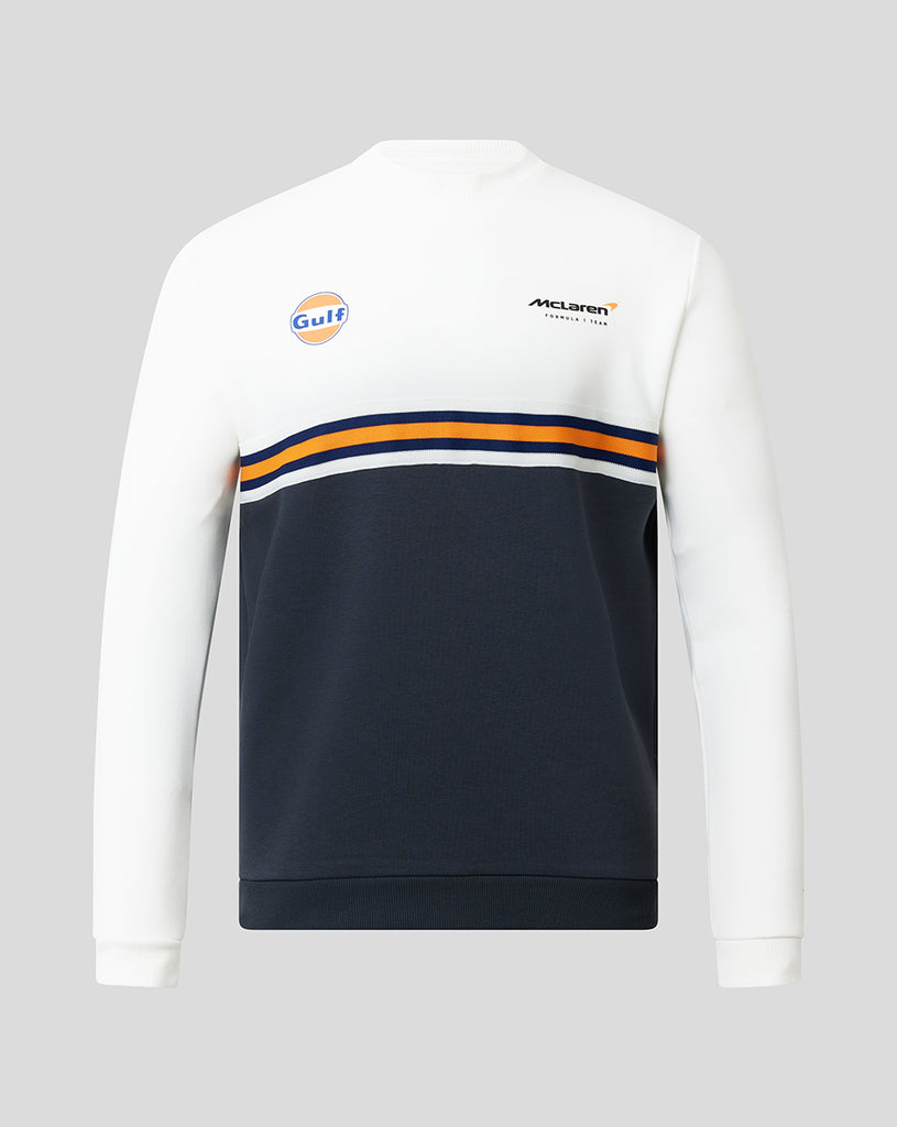 McLaren Racing F1 Gulf Mens Crew Neck White/Phantom Sweater