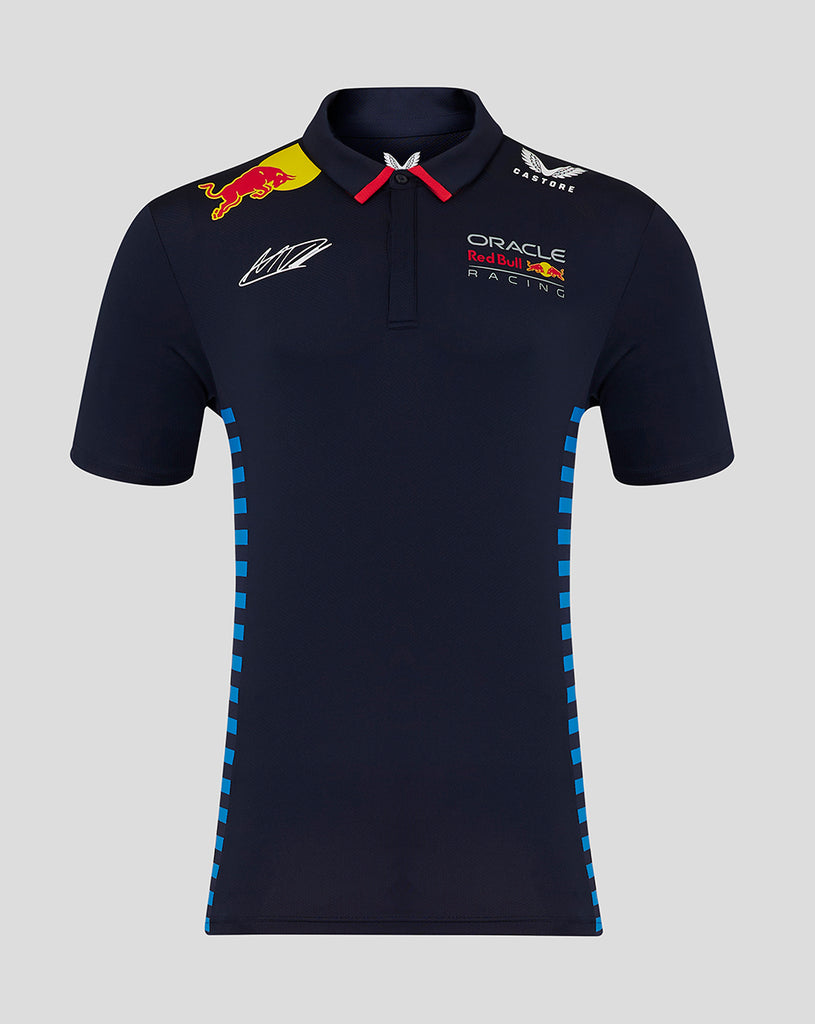 Oracle Red Bull Racing F1 Team Mens Max Verstappen Short Sleeve Night Sky Blue Polo Shirt