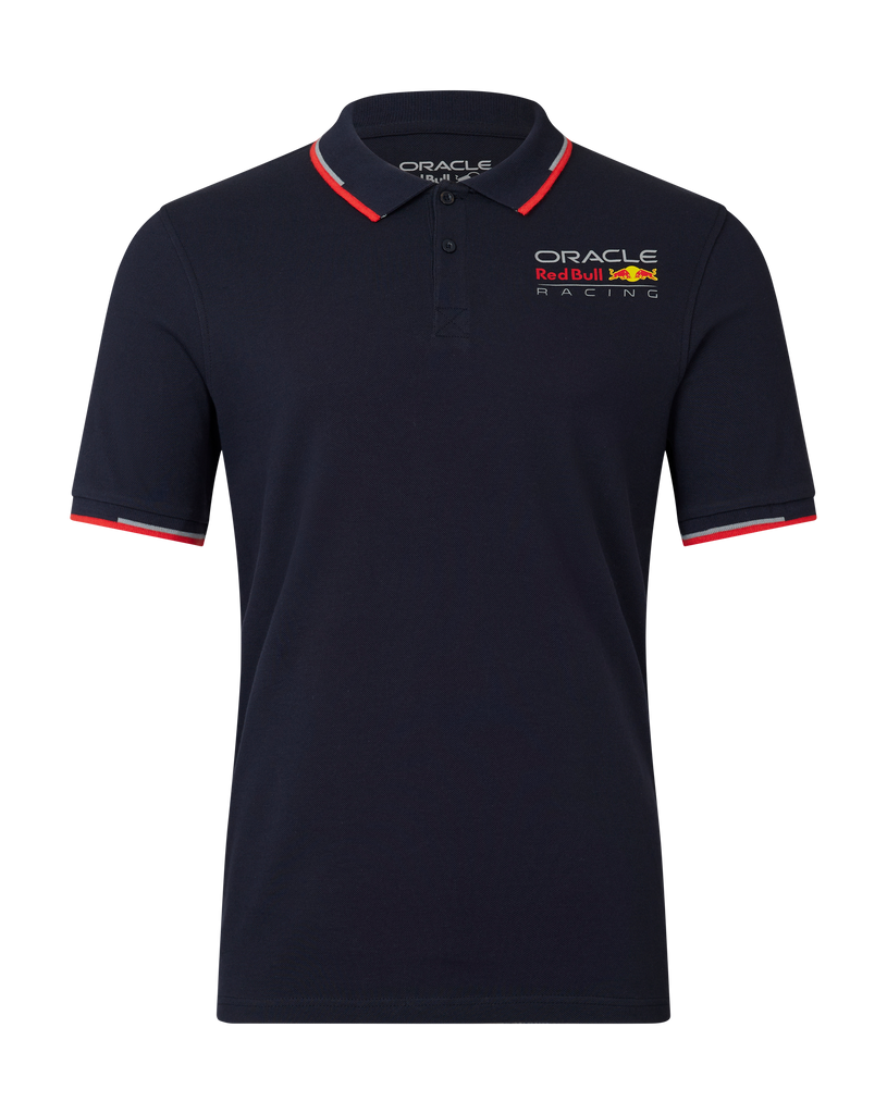 Polo unisexe Oracle Red Bull Racing Core Night Sky Blue/White avec logo en couleur