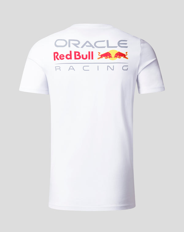 Oracle Red Bull Racing F1 T-shirt unisexe blanc/bleu ciel nocturne avec logo en couleur