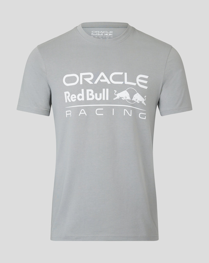 Oracle Red Bull Racing F1 T-shirt unisexe avec grand logo sur le devant, écarlate/blanc/bleu ciel nocturne