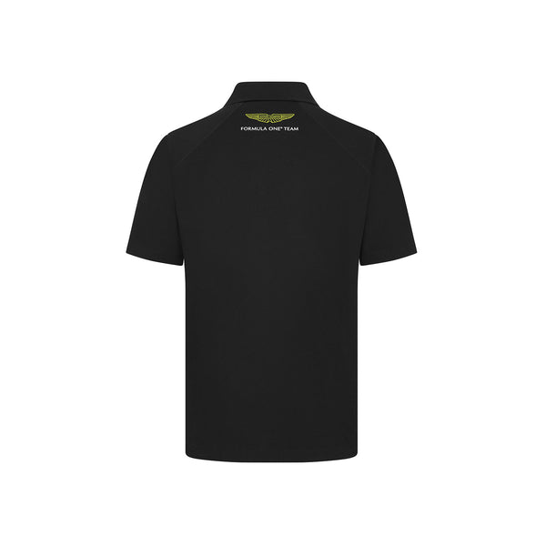 Aston Martin F1 Team Mens Logo Black Polo 2024