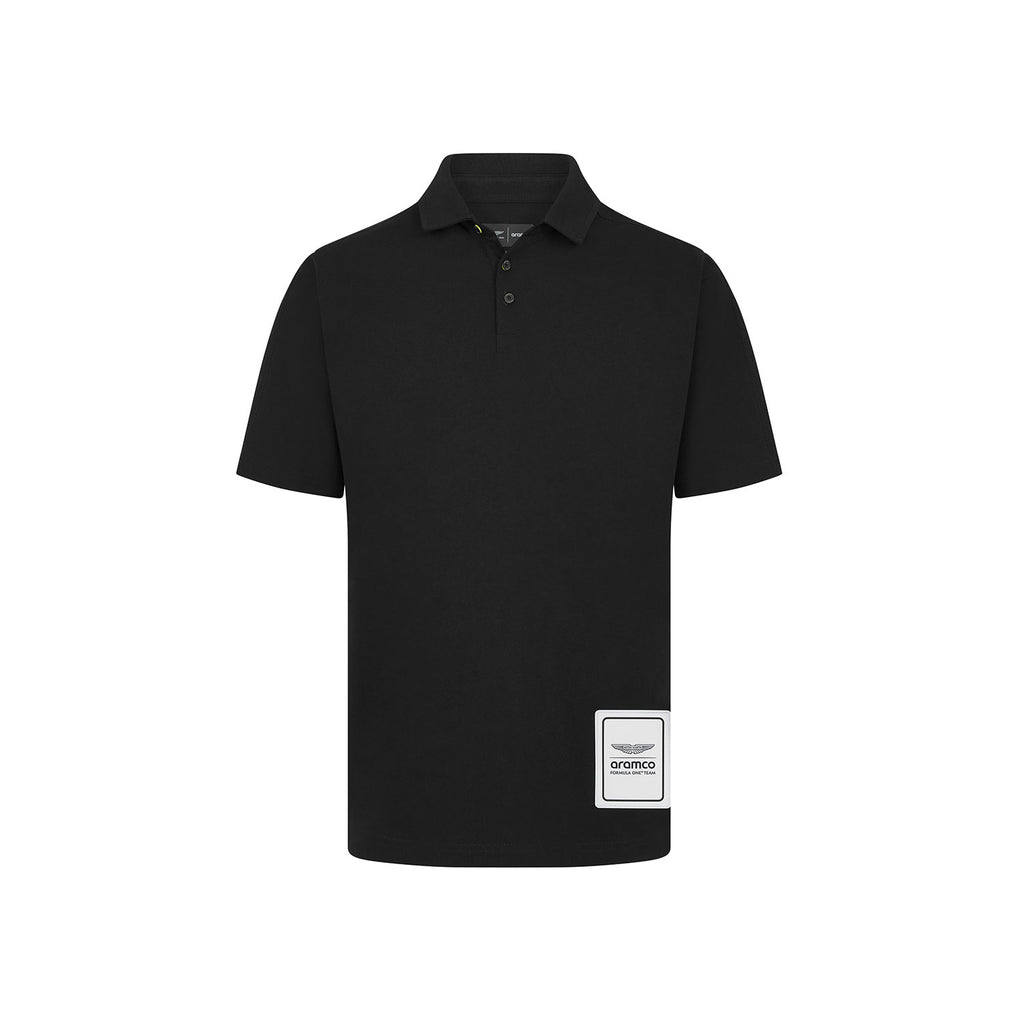 Aston Martin F1 Team Mens Logo Black Polo 2024