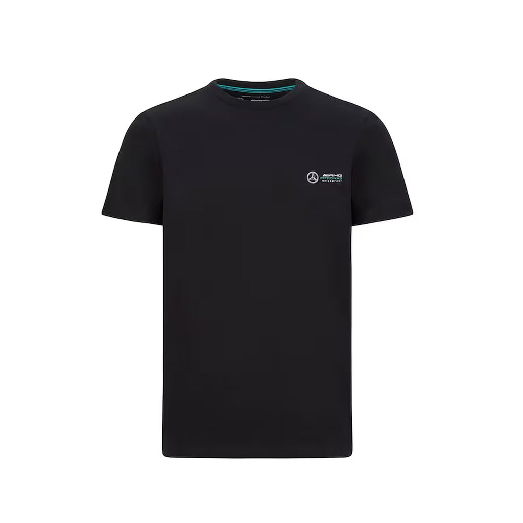 Mercedes AMG Petronas F1 Mens Small Logo Black T-Shirt