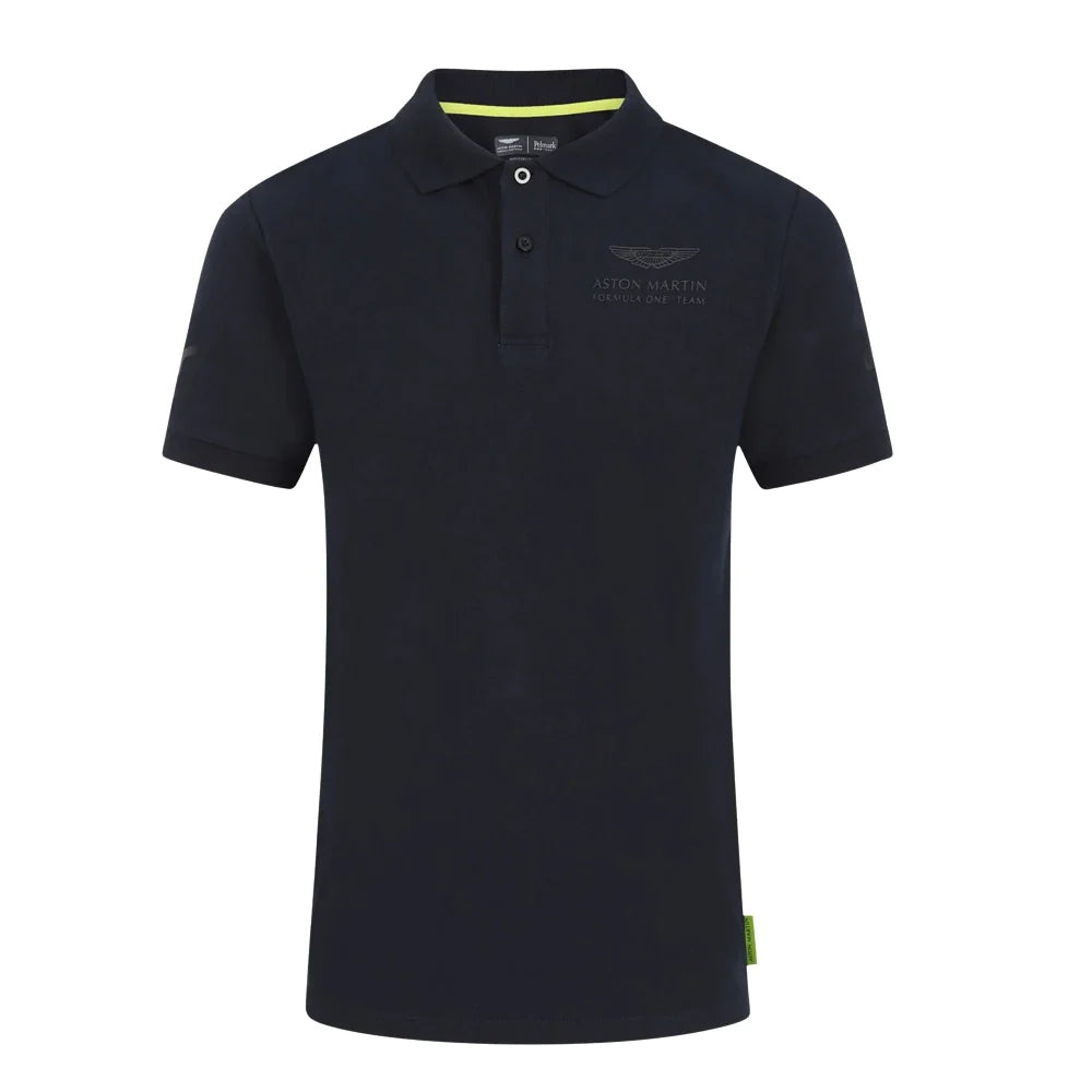 Aston Martin Official F1 Mens Driver Lance Stroll Navy Polo Shirt 2021