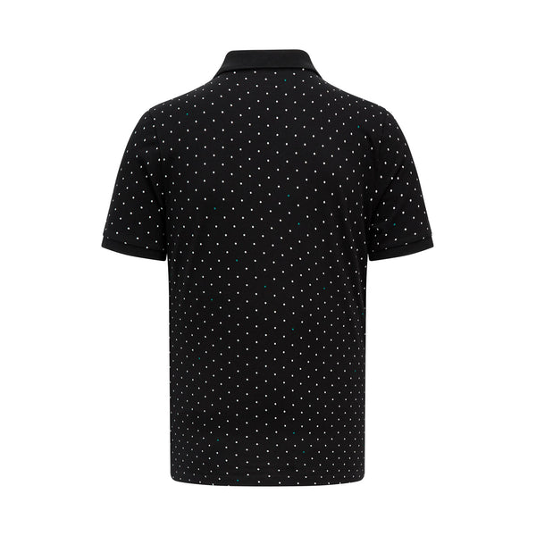 Mercedes AMG Petronas F1 Mens Polka Dot black Polo