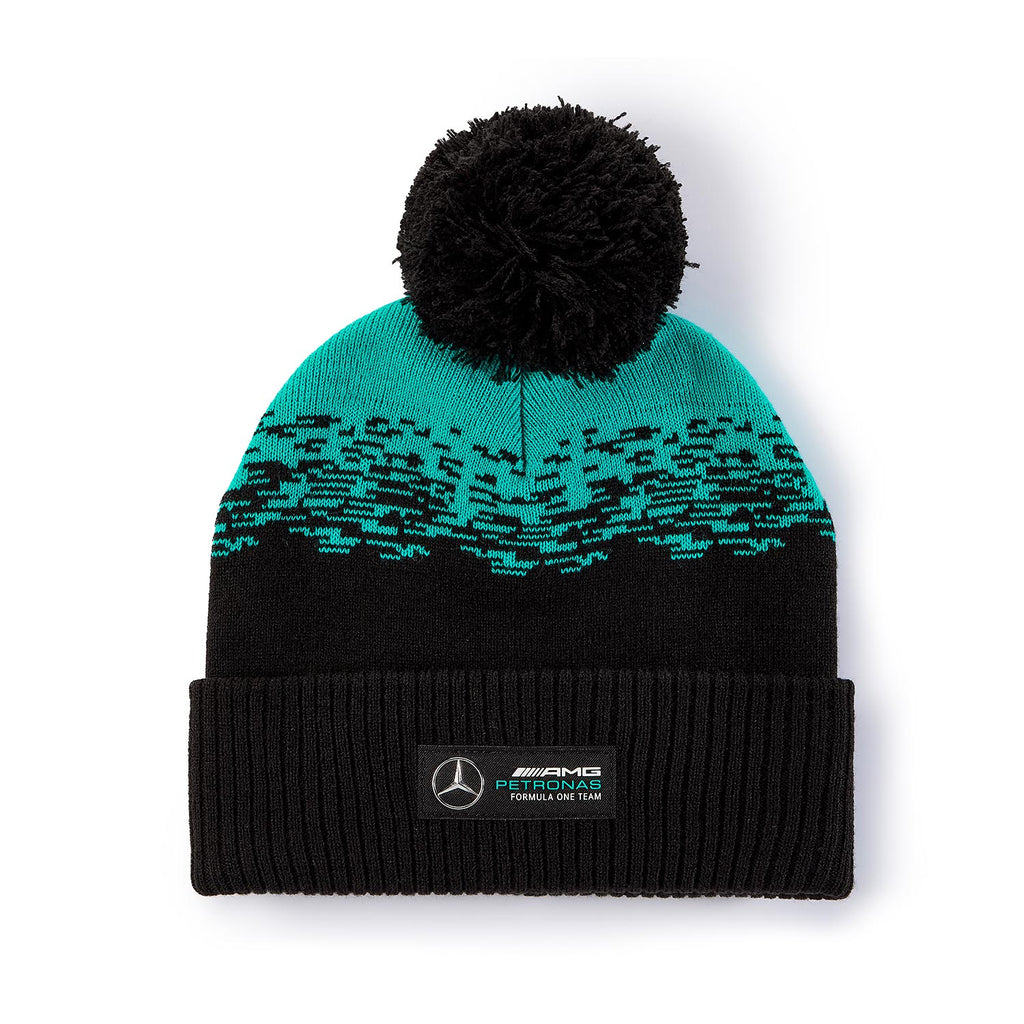 Mercedes AMG Petronas F1 Mens Bobble Green Beanie