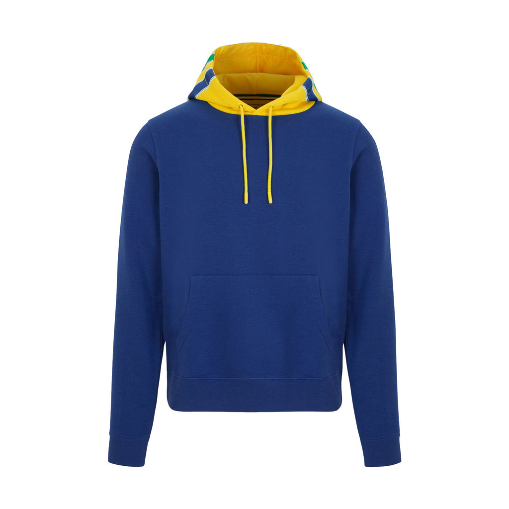 Ayrton Senna F1 Sweat à capuche à rayures pour homme Fanwear Bleu marine